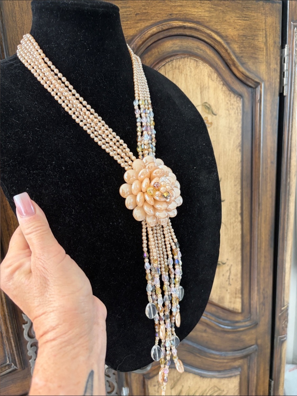 Joan Rivers Classics Collection Vintage Champagne Starlet Multi-Strand Necklace - Picture 6 of 14